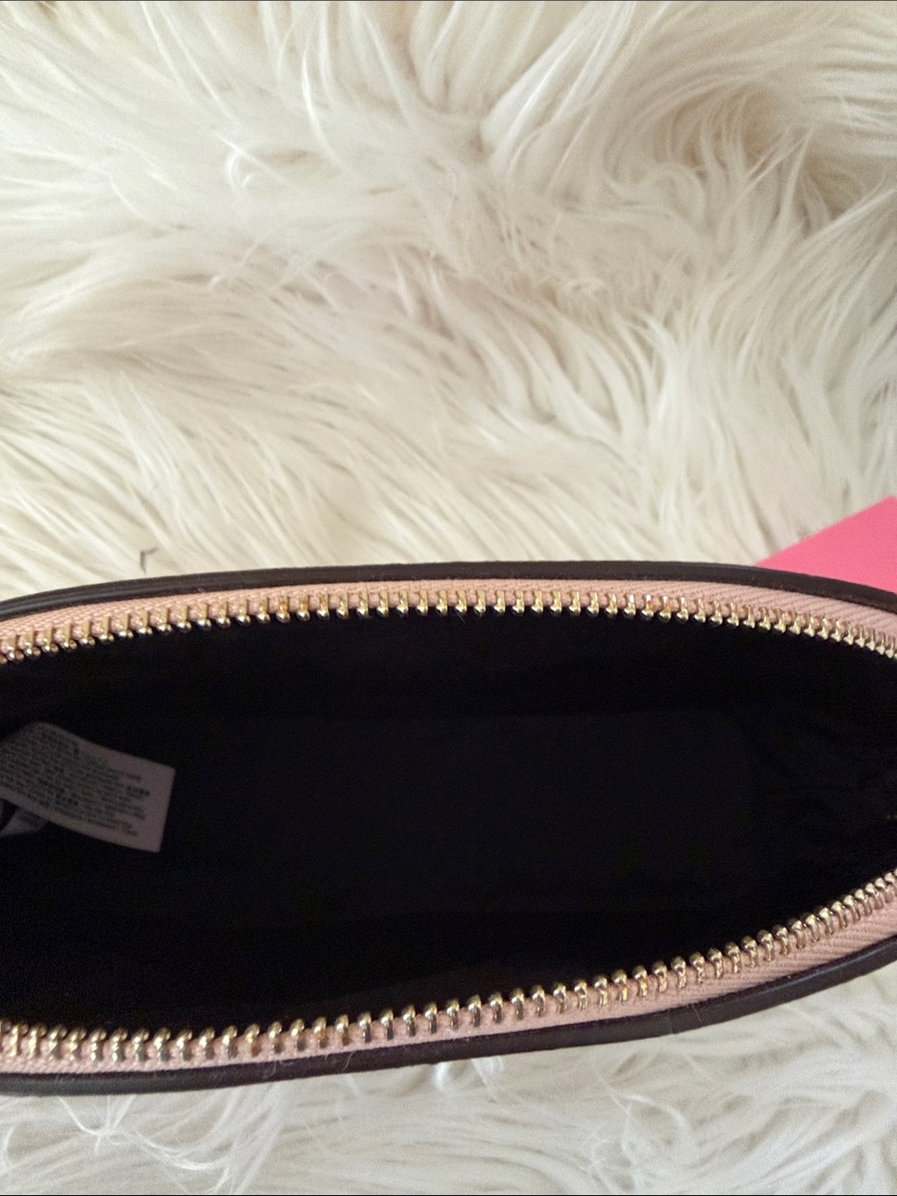 kate spade Pink Floral Dome Makeup Pouch with Gold Logo - Picture 3 of 8